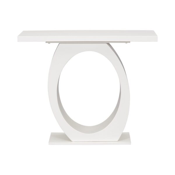 Console Table With Oval Base And Reinforced Bottom Plate For Stability - Beige