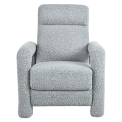 Push Back Recliner Armchair Upholstered Single Sofa With Adjustable Backrest For Living Room - Light Gray