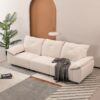 Modern Fabric Sofa With Removable Pillowcase And Backrest, Easy Care - Beige - Image 5
