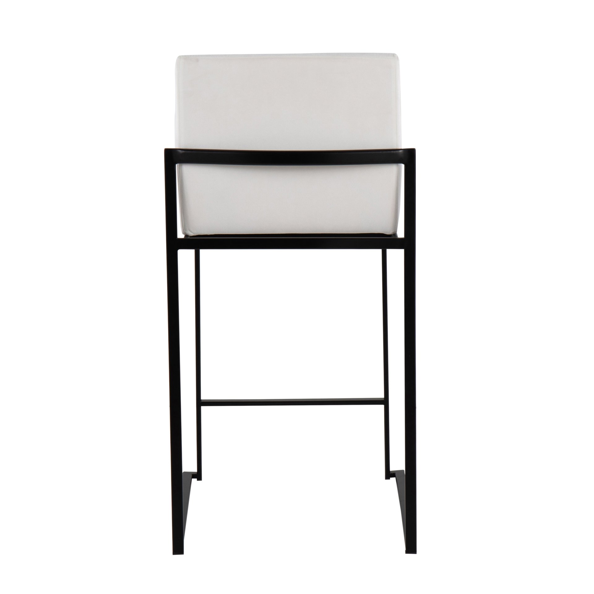 Fuji - Contemporary High Back Counter Stool (Set of 3) - White / Black - Image 5