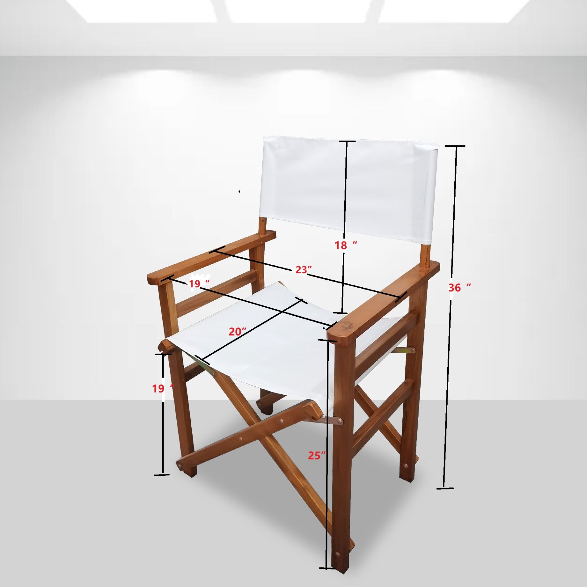 Folding Director Chair Canvas (Set of 2) - White - Image 3
