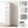 Heavy Duty 5 Drawer Metal Vertical File Cabinet With Lock And Wheels For Home Office - Brushed Nickel - Image 6