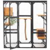 Outdoor Cat House, Diy Cat Enclosure With Double Enter Doors - Black Brown - Image 6