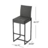 Outdoor Rattan Bar Chair With Metal Legs - Black - Image 3