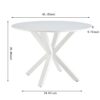 Table Mid-Century Dining Table For 4 - 6 People With Round MDF Table Top, Pedestal Dining Table, End Table Leisure Coffee Table, Cross Leg - White - Image 6