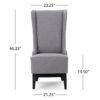 Alight - Upholstered Dining Chair With High Back And Birch Wood Legs - Light Gray - Image 3