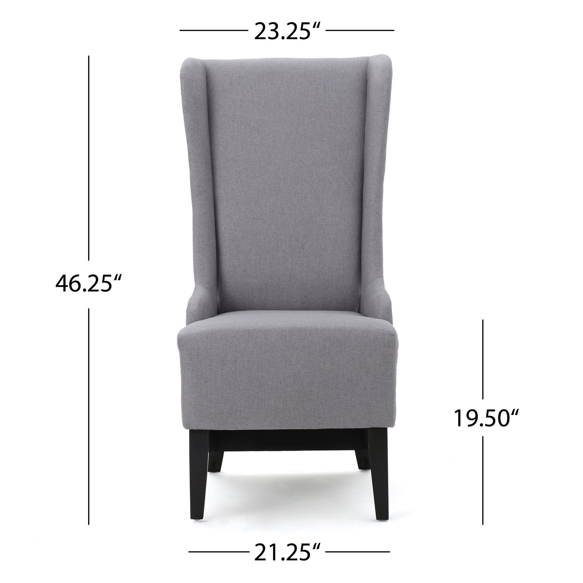 Alight - Upholstered Dining Chair With High Back And Birch Wood Legs - Light Gray - Image 3