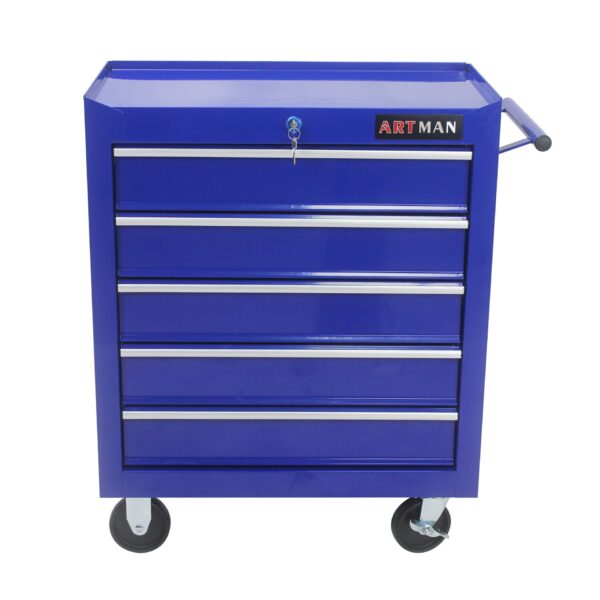 5 Drawers Multifunctional Tool Cart With Wheels - Blue