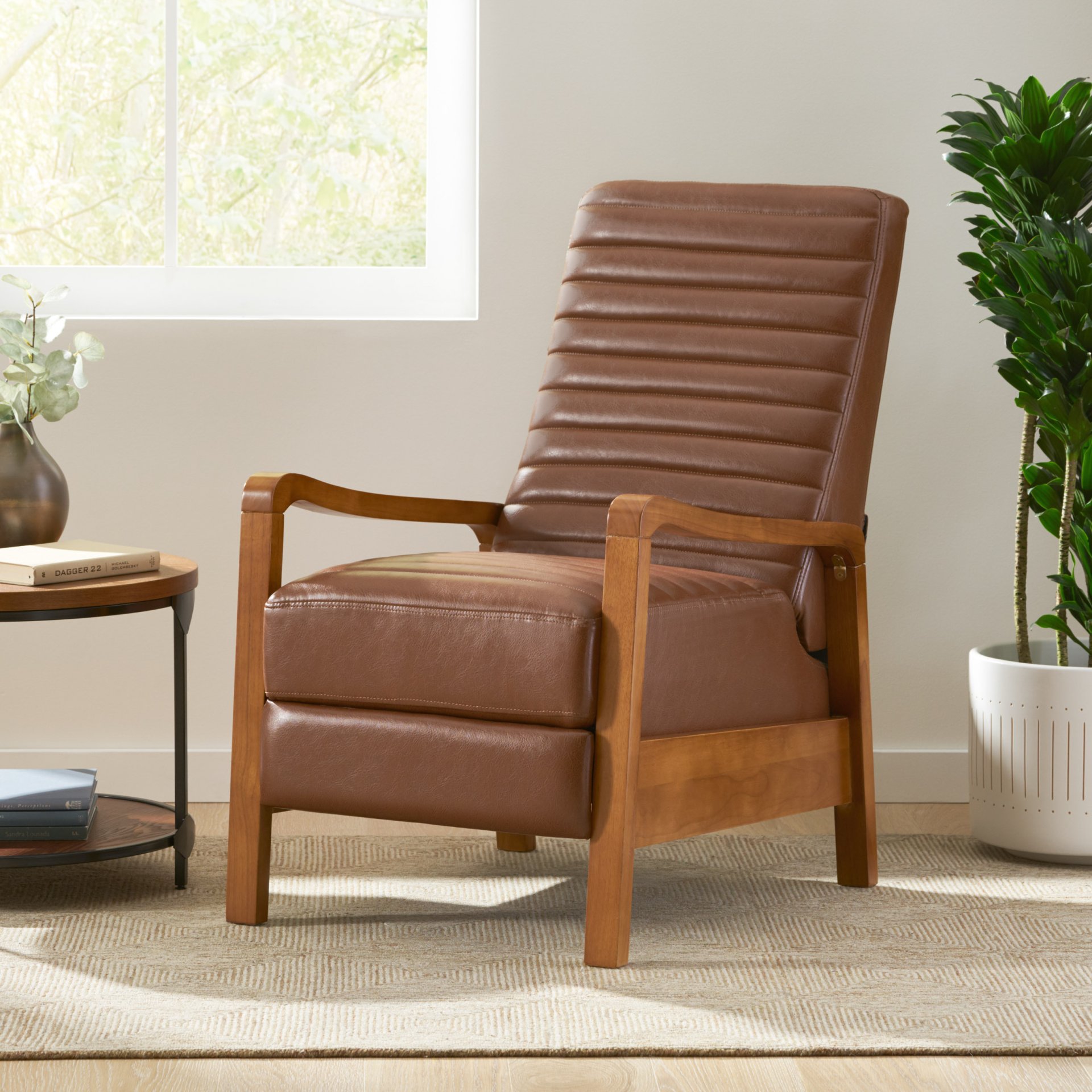 Manual Club Recliner - Light Brown - Image 2