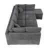 Oversized Sectional Sofa U-Shaped Sofa Couch Pull-Out Sofa Bed With Two Throw Pillows For Living Room - Gray - Image 17