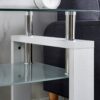 Clear Glass Top Side Table, End Table, Modern Design For Home - White - Image 6