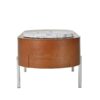 Lift Top Coffee Table With 360 Degree Marble Patterned Rotating Tray, Hidden Compartment, Partially Assembled Wooden Center Table, Modern Oval Lift Tabletop For Home Living Room - Brown - Image 18