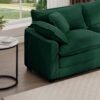 Classic Modern Comfortable Single Chair Deep Seat Sofa With Footstool Living Room & Bedroom - Green - Image 11