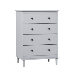 Classic 4 Drawer Solid Wood Dresser - Gray