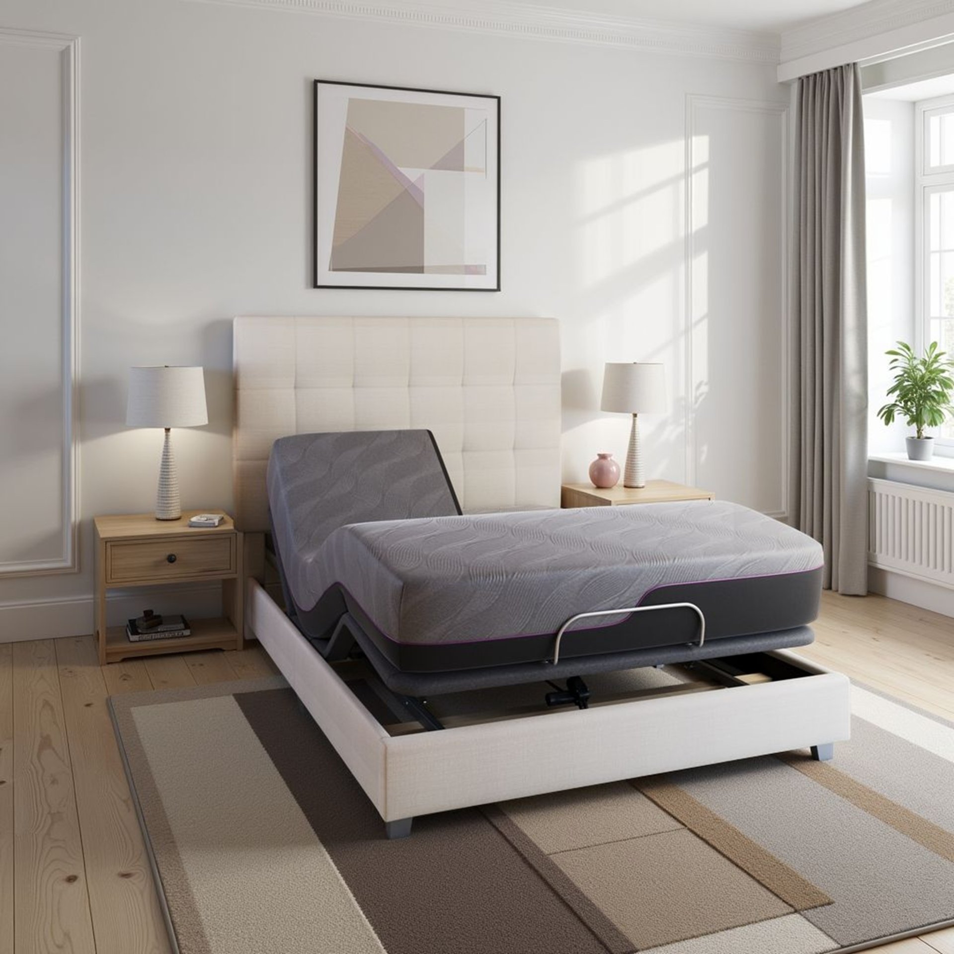 Renew - 11" King Size Flex Head Cooling Fast Responding Latex Foam Mattress - Gray - Image 2