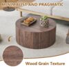 Simple Deep Cylindrical Coffee Table, Industrial / Minimalist Style - Dark Walnut - Image 6