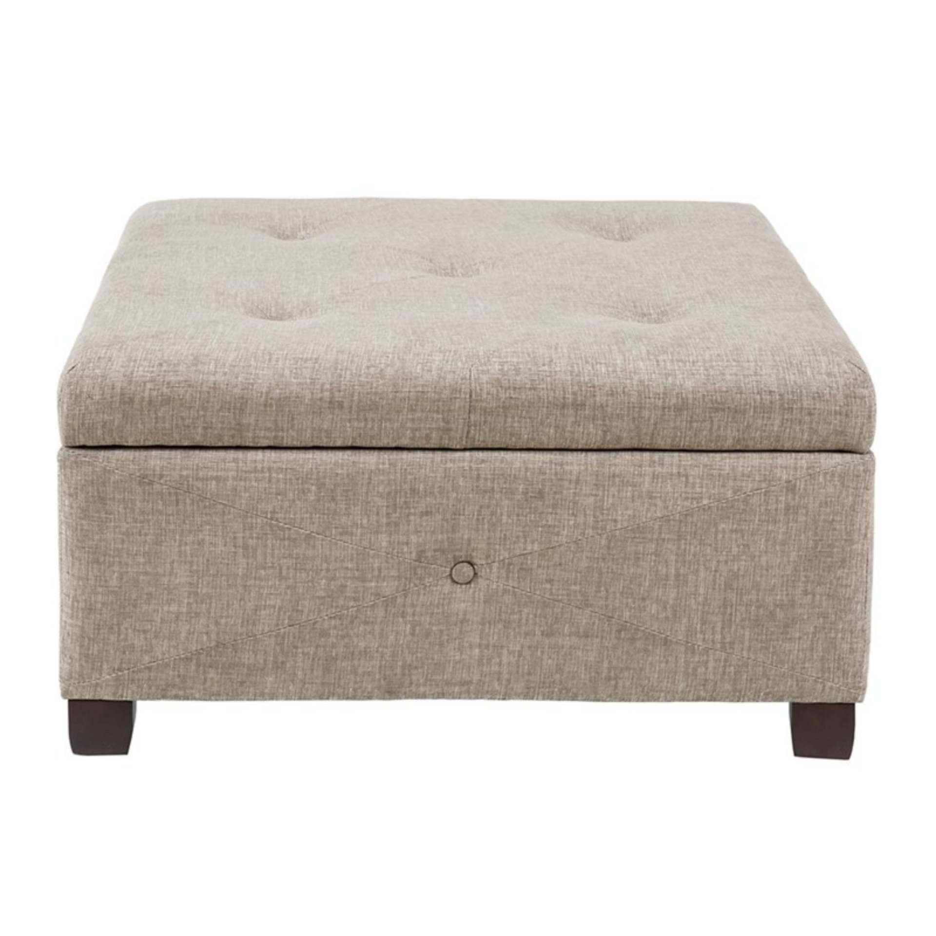 Aspen - Soft Close Storage Ottoman Sand Square Design - Sand - Image 5