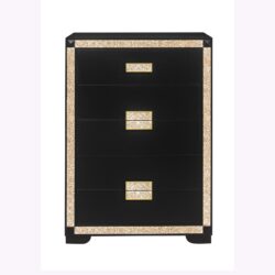 Lively - Chest With Glitter Detail And Thick Bar Handle Hardware - Black