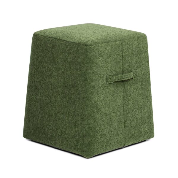 Oliver - Tapered Square Upholstered Ottoman - Moss Green Fleeced
