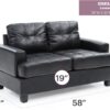 Stylish Transitional Loveseat For Two - Black - Image 5