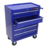 5 Drawers Multifunctional Tool Cart With Wheels - Blue - Image 4