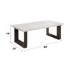 Edwyn - Natural Marble Top Rectangular Coffee Table - Espresso / White - Image 5