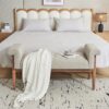 Elegant Tufted Ottoman - Beige / Brown - Image 7