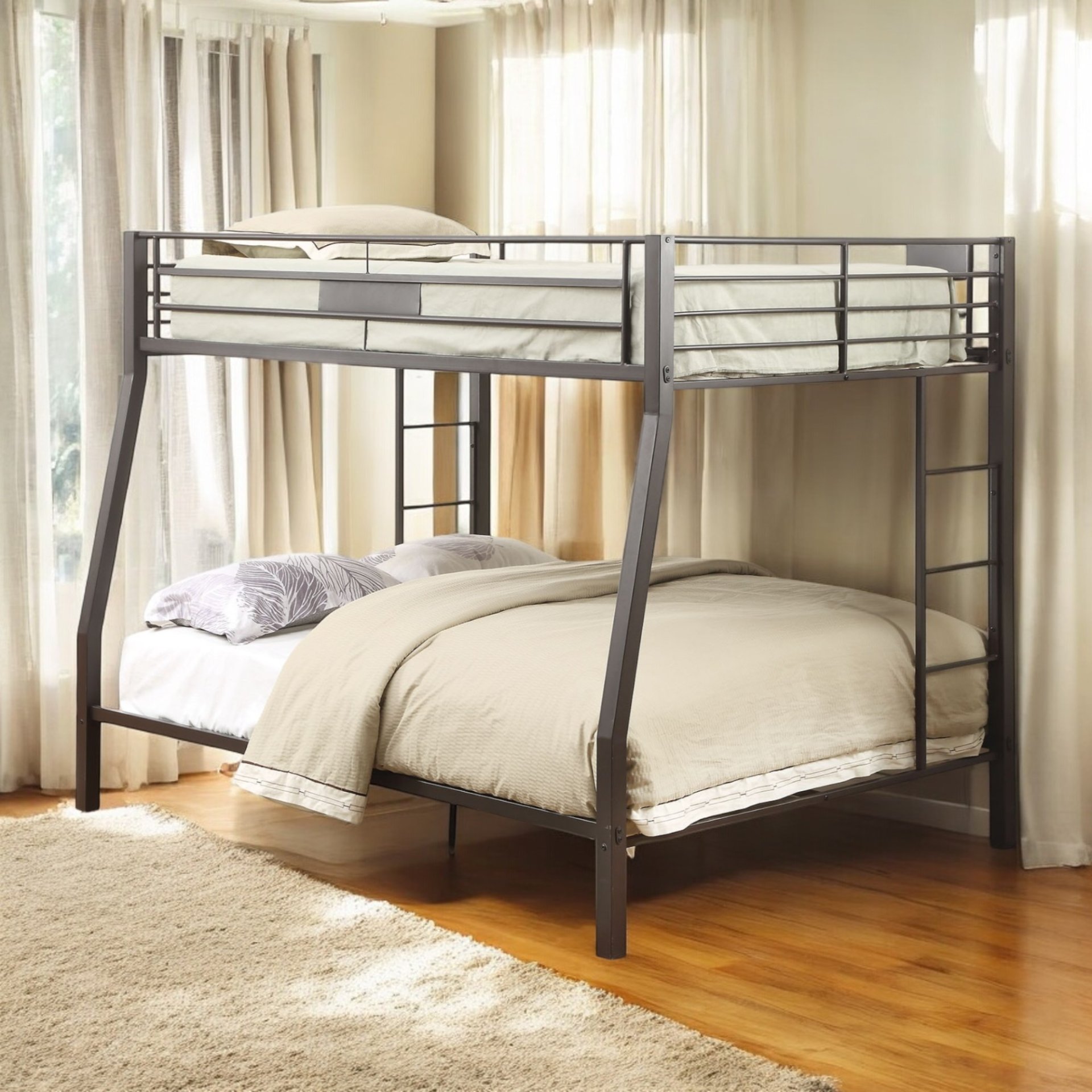 Limbra - Full Long Queen Bunk Bed - Sandy Black - Image 3
