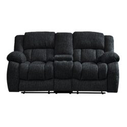 Stonic - Console Reclining Loveseat - Ebony