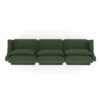 Elegant 3 Seater Sofa With Lumbar Pillow Ergonomic Chenille Upholstery Wooden Base - Green - Image 24