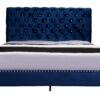 Button Tufted Upholstered Bed - Navy Blue - Image 2