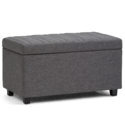 Darcy - Storage Ottoman Bench - Slate Gray