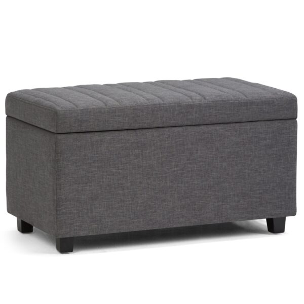 Darcy - Storage Ottoman Bench - Slate Gray