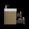Alice - U040-Alice24-106 Bathroom Vanity With Sink, Large Storage Wall Mounted Floating Bathroom Vanity For Modern Bathroom - Oak / White - Image 7