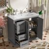 36" Bathroom Vanity With Sink, Soft Close Doors, Adjustable Shelf & 3 Drawers - Gray - Image 5