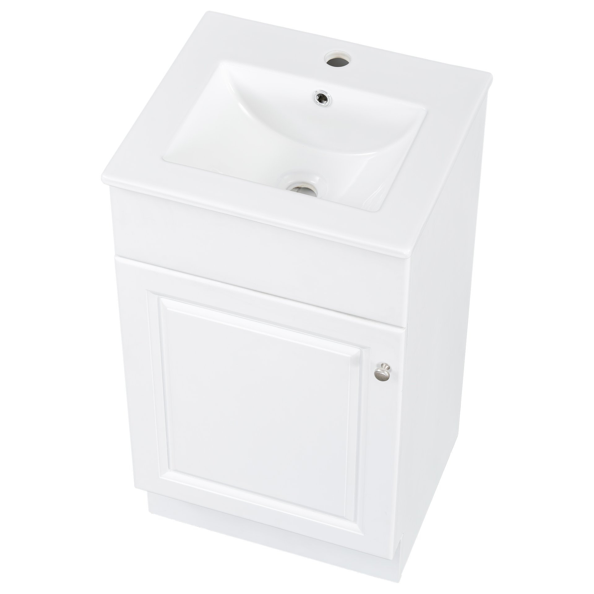 18" Bathroom Vanity With Sink, & Ceramic, Adjustable Shelf - White - Image 14