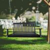 Front Porch Swing With Armrests For Outdoor Patio, Garden Yard, Backyard Or Sunroom - Black - Image 2