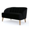Modern Classic Shell Backed Loveseat - Black - Image 5