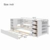 Twin Size Daybed With Trundle, Side Shelves, Drawers, Desk & Charging Station - White - Image 3