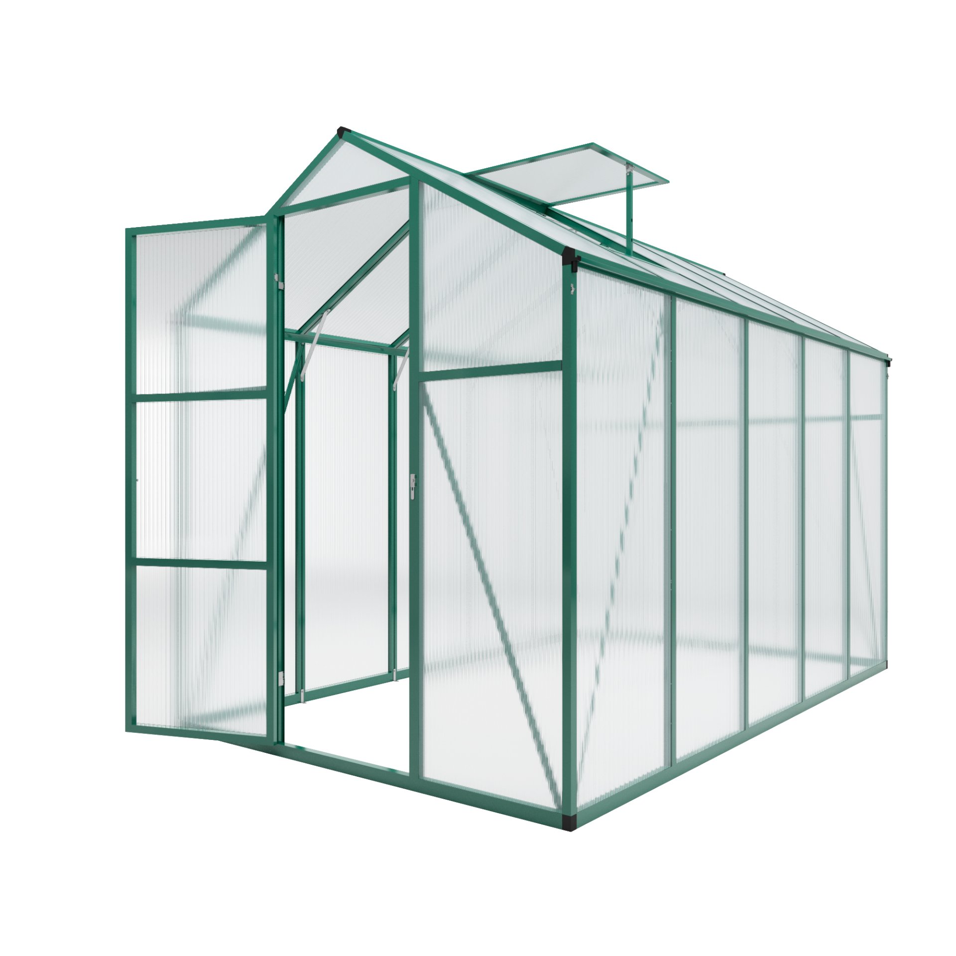 Newly Marketed Gain Height Windproof Aluminum Greenhouse 6 X 10 Ft Polycarbonate Greenhouse Raised Base And Anchor Aluminum Heavy Duty Walk - In Greenhouses For Outdoor Backyard In All Season - Green - Image 11
