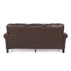 Contemporary 3 Seater Sofa Upholstery And Nailhead Trim - Dark Brown - Image 10