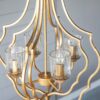 4 Light Metal Chandelier, Hanging Light Fixture With Adjustable Chain For Kitchen, Bulb Not Included - Gold - Image 13