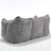 Comfortable Dual Beanbag Chair With High Resilience Foam Core For 2 People - Gray - Image 19