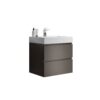 Alice - 24" Bathroom Vanity With Sink, Large Storage Wall Mounted Floating Bathroom Vanity For Modern Bathroom, One-Piece Sink Basin Without Drain And Faucet - Gray / White - Image 5