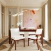 Modern Dining Chairs (Set of 2) With Glossy Upholstery - White / Walnut - Image 2