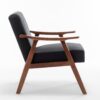 Accent Chair, Classic Mid Century Modern For Extra Seating - Black - Image 4
