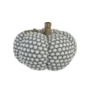 Knite Pumpkin Ornament Decor For Holiday Harvest Festival Fall Festival & Thanksgiving (Set of 2) - White / Gray - Image 6