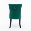 Nikki - Modern, High-End Tufted Solid Wood Contemporary Velvet Upholstered Dining Chair With Wood Legs Nailhead Trim (Set of 2) - Green - Image 7