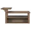 Modern Coffee Table, Coffee Table With 1 Storage Shelf, 2 Tabletops And 1 Rattan Drawer For Living Room - Dark Brown - Image 10