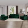 Warm And Cozy Home Theater Sofa Set With Soft Cushions 2 Seater And 2 Singles - Green - Image 4